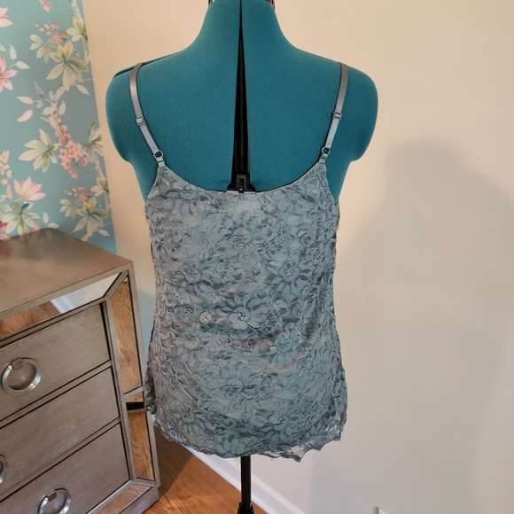 Bobeau Gray Lace Tank Top XL - Picture 2 of 7